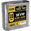 Core Tarps 40 ft L x 0.5 mm H x 30 ft W Heavy Duty 10 Mil Tarp, Silver/Black, Polyethylene CT-601-30X40